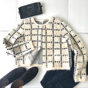 Freeway l Eyelash Cardigan Cream & Black